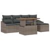 vidaXL Gar&eth;s&oacute;fa sett me&eth; geymslu 6 pcs Gr&aacute;r Poly rattan