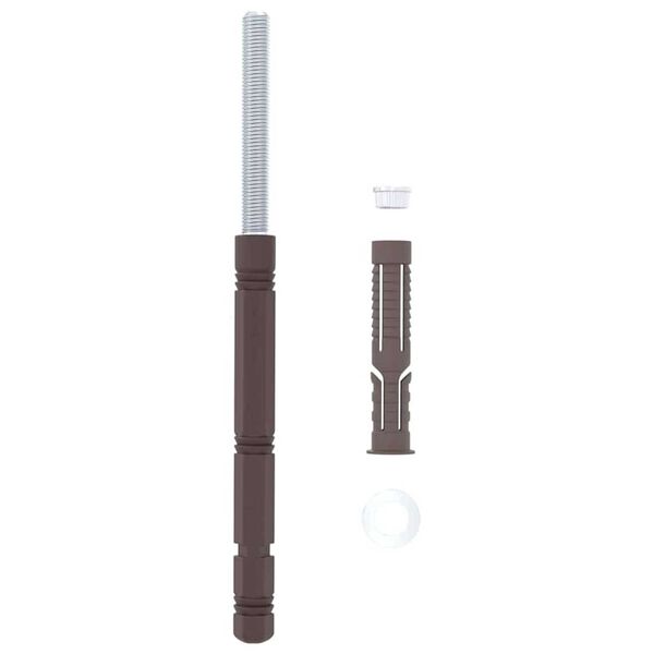 vidaXL Svifreglur fyrir hillu 12 pcs Drapplita&eth;ur &Oslash;14 x 210 mm St&aacute;l