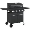 vidaXL Gasgrill me&eth; 5 Brennara Svartur Dufth&uacute;&eth;u&eth;u St&aacute;li