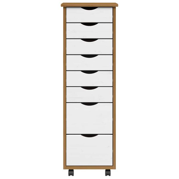 vidaXL Sk&aacute;pur &aacute; Hj&oacute;lum me&eth; Sk&uacute;ffum MOSS Lj&oacute;sbr&uacute;nn Gegnheil Fura