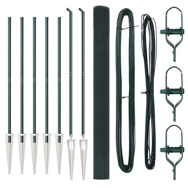 vidaXL Gir&eth;ing me&eth; st&ouml;ngum Gr&aelig;nn 1.5 x 10 m St&aacute;l