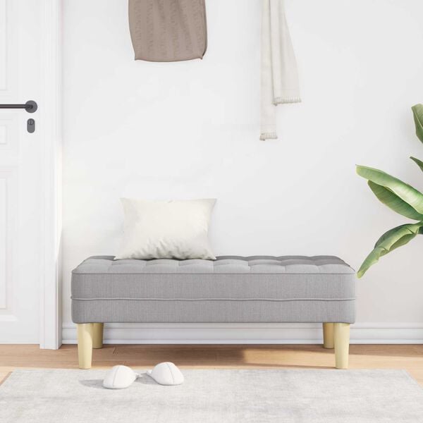 vidaXL Bekkur me&eth; p&uacute;&eth;i Sk&yacute;ja gr&aacute;tt 113 x 57 x 39 cm d&uacute;kur