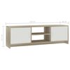800284 vidaXL TV Cabinet White and Sonoma Oak 120x30x37,5 cm Chipboard