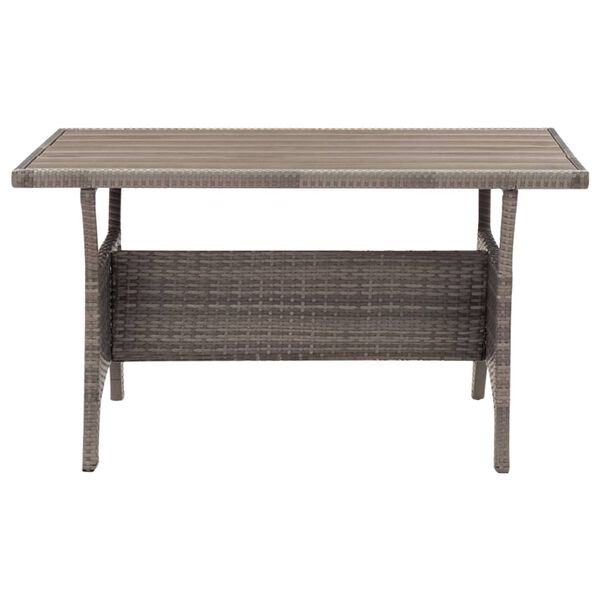 vidaXL Garðborð Grátt 120x70x66 cm Pólýrattan