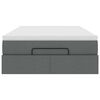 vidaXL Ottoman rúm með dýnu Dökkgrár 120x190 cm Efni
