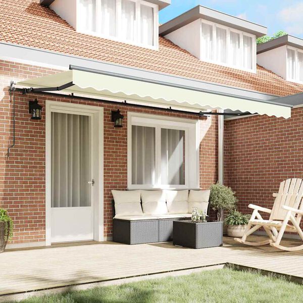 vidaXL H&aelig;gt a&eth; draga saman skyggni Rj&oacute;malitur 350 x 200 cm d&uacute;kur