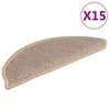 vidaXL Sj&aacute;lfl&iacute;mandi &THORN;repamottur S&iacute;sal&uacute;tlit 15 stk. 56x20 cm Lj&oacute;sdrappa&eth;ar