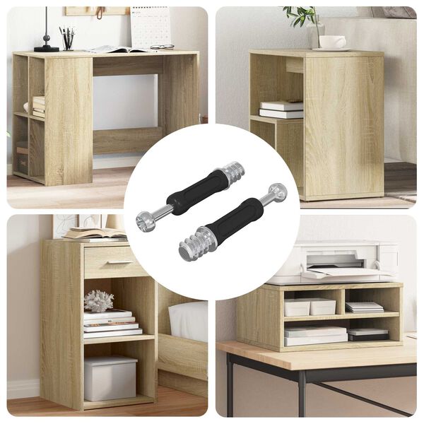 vidaXL L&aelig;singaskr&uacute;fa 2 pcs Silfur og Black M6 x 40 mm M&aacute;lmur