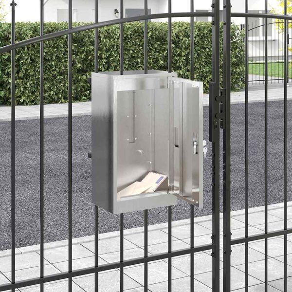 vidaXL Póstkassi Svartur 30 x 23 x 55 cm stainless steel