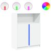 vidaXL Skenkur me&eth; LED Hv&iacute;tur 77x34x100 cm Samsettur Vi&eth;ur
