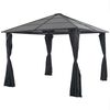 vidaXL Gazebo me&eth; gluggatj&ouml;ldum &Aacute;l 3x3 m Svart