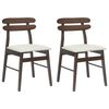 vidaXL Bor&eth;st&oacute;ll 2 pcs L&eacute;tt br&uacute;nn og l&eacute;ttur Solid Gummi Wood