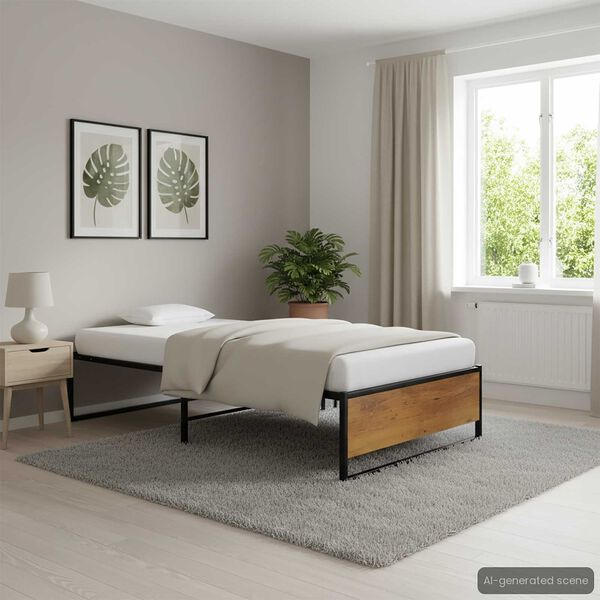 vidaXL R&uacute;mgrind &aacute;n D&yacute;nu Sv&ouml;rt 100x200 cm M&aacute;lmur