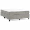 vidaXL R&uacute;mgrind me&eth; Springfj&ouml;&eth;rum Lj&oacute;sgr&aacute; 140x190 cm Flauel