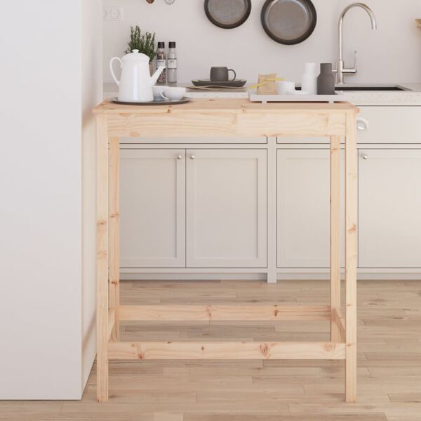 vidaXL Barborð 100x50x110 cm Gegnheil Fura