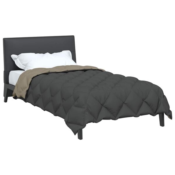 vidaXL Vetrar s&aelig;ng L&eacute;tt gr&aacute;tt og antrac&iacute;t 220 x 135 cm M&iacute;kr&oacute;f&iacute;ber