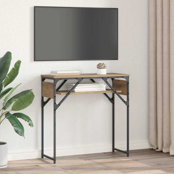 vidaXL Skrifbor&eth; Artisan Eik 75x30x75cm Samsettur vi&eth;ur