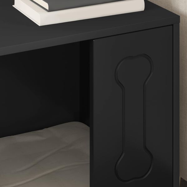 vidaXL Hundah&uacute;s Svartur 44 x 42 x 49 cm Samsettur vi&eth;ur