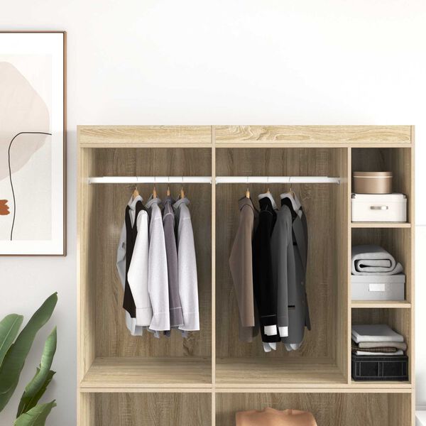 vidaXL Sk&aacute;pstangir 2 pcs Silfur 764 x 15 x 29 mm &Aacute;lblenda