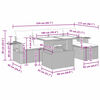 vidaXL 6 -Hluta Gar&eth;s&oacute;fasett me&eth; Sessum Lj&oacute;sgr&aacute;tt P&oacute;l&yacute;rattan
