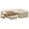 vidaXL Gar&eth;s&oacute;fa sett 12 pcs Drapplita&eth;ur p&oacute;l&yacute;rattan