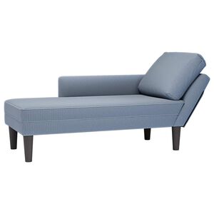 vidaXL Chaise Lounge me&eth; p&uacute;&eth;a bl&aacute;u corduroy efni