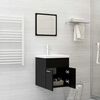 804774 vidaXL 2 Piece Bathroom Furniture Set Black Chipboard