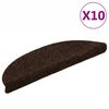 vidaXL Stigamottur sj&aacute;lfl&iacute;mandi 10 stk 56x17x3 cm br&uacute;nar h&aacute;lfhringlaga
