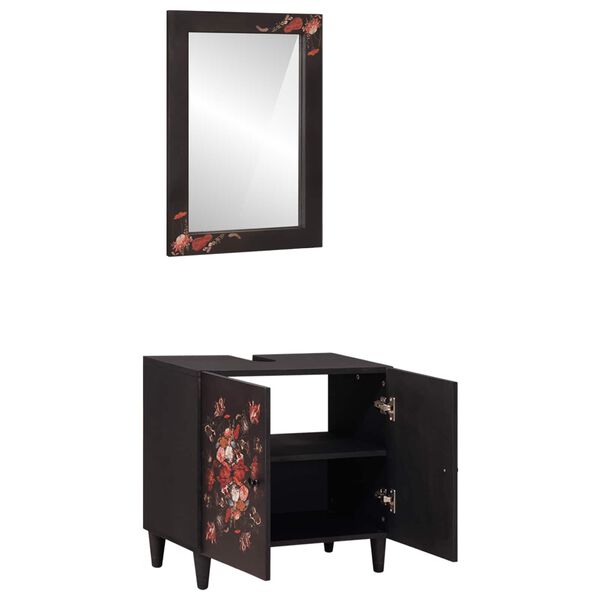 vidaXL Ba&eth;herbergi sk&aacute;pur sett Vegghengt me&eth; hur&eth; 2 pcs Hart mang&oacute;tr&eacute;