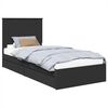 vidaXL Geymslu R&uacute;m me&eth; h&ouml;fu&eth;gafl Svartur 75 x 190 cm Samsettur vi&eth;ur