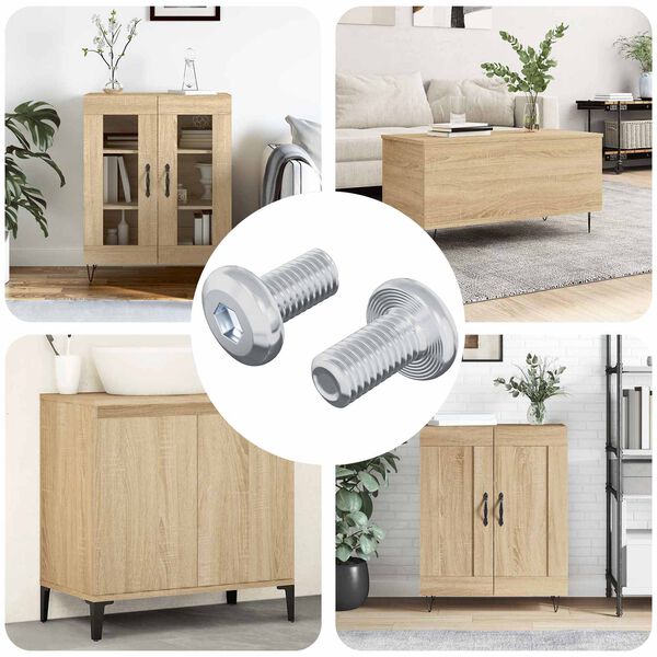 vidaXL L&aacute;sskr&uacute;fa Einlita 2 pcs Silfur M6 x 12 mm St&aacute;l