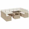 vidaXL Gar&eth;s&oacute;fa sett me&eth; geymslu 10 pcs Beige og krem p&oacute;l&yacute;rattan