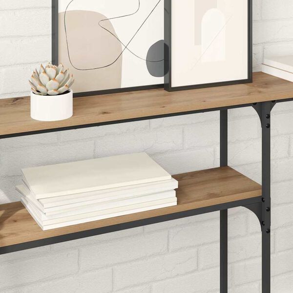 vidaXL Skrifbor&eth; Artisan Eik 145 x 22,5 x 75 cm Samsettur vi&eth;ur