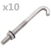 vidaXL Ankerisbolti me&eth; Kr&oacute;k &aacute;samt R&oacute; og Skinnu M8x100 mm 25 Sett