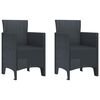 vidaXL Gar&eth;st&oacute;ll me&eth; p&uacute;&eth;i 2 pcs Antras&iacute;t 53 x 49 x 85 cm P&oacute;l&yacute;pr&oacute;p&yacute;len