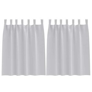 vidaXL Svartgard&iacute;nur me&eth; hringjum 2 pcs Lj&oacute;sgr&aacute;r 140 x 140 cm