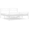 vidaXL R&uacute;mgrind &uacute;r M&aacute;lmi me&eth; H&ouml;fu&eth;gafli & F&oacute;tagafli Hv&iacute;t 183x213 cm