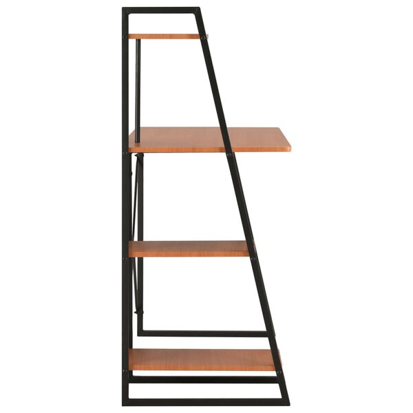 vidaXL Skrifborð með Hillueiningu Svart og Brúnt 102x50x117 cm