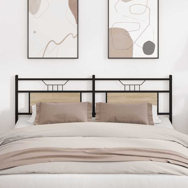 vidaXL Skiptanlegt R&uacute;mgafl Sonoma Eikarlitur 160 cm Samsettur Vi&eth;ur og St&aacute;l