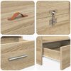 vidaXL Rúmgrind með geymslurými með höfuðgafl Sonoma Eik 180 x 200 cm