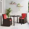 vidaXL Gar&eth;ur bor&eth;sett 3 pcs Br&uacute;nn Poly rattan