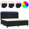 vidaXL H&oacute;lfa&eth; Springr&uacute;m me&eth; D&yacute;nu&LED Svart 200x200cm cm Flauel