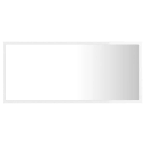 vidaXL LED Baðherbergisspegill Háglans Hvítur 90x8,5x37 cm
