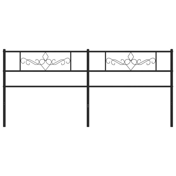 vidaXL H&ouml;fu&eth;gafl &uacute;r M&aacute;lmi Svartur 180 cm