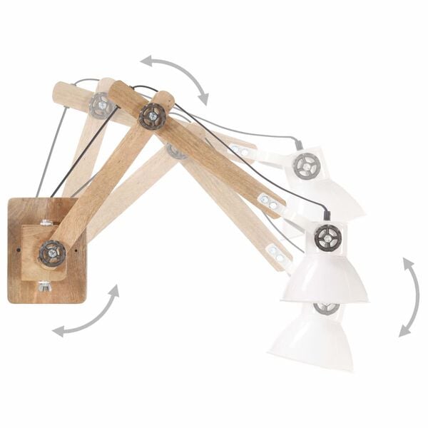 vidaXL Vegglampi I&eth;na&eth;arst&iacute;ll Hv&iacute;tur Hringlaga E27