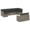vidaXL 9 Hluta Gar&eth;s&oacute;fasett me&eth; Sessum Gr&aacute;r P&oacute;l&yacute;rattan