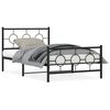 vidaXL R&uacute;mgrind &uacute;r M&aacute;lmi me&eth; H&ouml;fu&eth;gafli & F&oacute;tagafli Sv&ouml;rt 107x203 cm
