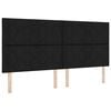 vidaXL LED Box Spring R&uacute;m me&eth; d&yacute;nu Svartur 200 x 200 cm d&uacute;kur