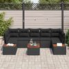 vidaXL Gar&eth;s&oacute;fa sett me&eth; p&uacute;&eth;i me&eth; geymslu 8 pcs Svartur Poly rattan