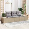 vidaXL Gar&eth;s&oacute;fa sett me&eth; geymslu 3 pcs Beige og lj&oacute;sgr&aacute;r p&oacute;l&yacute;rattan